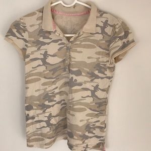 Old Navy Girl's Short-Sleeve Polo Military Camo Size XL